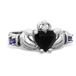 Onyx Claddagh Keepsake 14K White Gold ring R5245