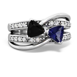 Onyx Bowtie 14K White Gold ring R2360