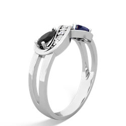 Onyx Diamond Infinity 14K White Gold ring R5390