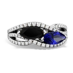 Onyx Diamond Rivers 14K White Gold ring R3070