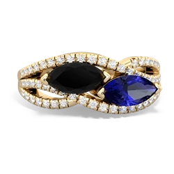 Onyx Diamond Rivers 14K Yellow Gold ring R3070