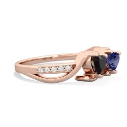 Onyx Side By Side 14K Rose Gold ring R3090