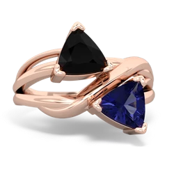 Onyx Split Band Swirl 14K Rose Gold ring R2341