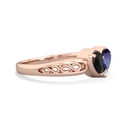 Onyx Filligree 'One Heart' 14K Rose Gold ring R5070