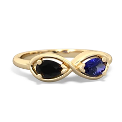 Onyx Infinity 14K Yellow Gold ring R5050