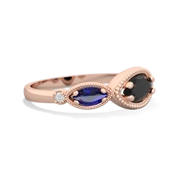 Onyx Milgrain Marquise 14K Rose Gold ring R5700