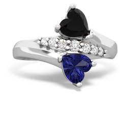 Onyx Heart To Heart 14K White Gold ring R2064