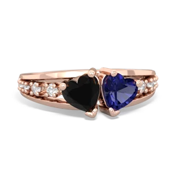 Onyx Heart To Heart 14K Rose Gold ring R3342