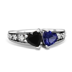 Onyx Heart To Heart 14K White Gold ring R3342