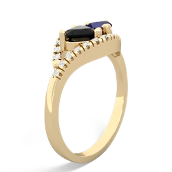 Onyx Mother And Child 14K Yellow Gold ring R3010