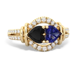 Onyx Art-Deco Keepsake 14K Yellow Gold ring R5630