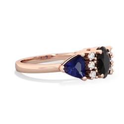 Onyx Antique Style Three Stone 14K Rose Gold ring R2186