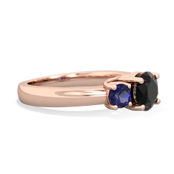 Onyx Three Stone Round Trellis 14K Rose Gold ring R4018