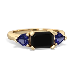 Onyx Three Stone 14K Yellow Gold ring R5235