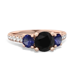 Onyx Pave Trellis 14K Rose Gold ring R5500