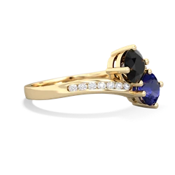 Onyx Channel Set Two Stone 14K Yellow Gold ring R5303