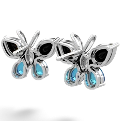 Onyx Butterfly 14K White Gold earrings E2215