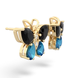 Onyx Butterfly 14K Yellow Gold earrings E2215