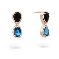 Onyx Infinity 14K Rose Gold earrings E5050