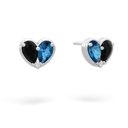 Onyx 'Our Heart' 14K White Gold earrings E5072