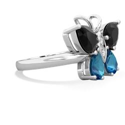 Onyx Butterfly 14K White Gold ring R2215