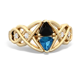 Onyx Keepsake Celtic Knot 14K Yellow Gold ring R5300