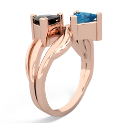 Onyx Split Band Swirl 14K Rose Gold ring R2341