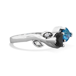 Onyx Floral Elegance 14K White Gold ring R5790