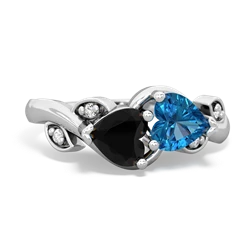 Onyx Floral Elegance 14K White Gold ring R5790