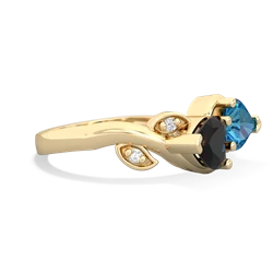 Onyx Floral Elegance 14K Yellow Gold ring R5790