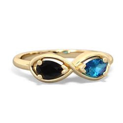 Onyx Infinity 14K Yellow Gold ring R5050