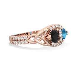 Onyx Sparkling Celtic Knot 14K Rose Gold ring R2645