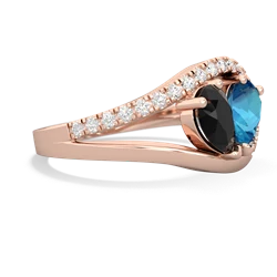 Onyx Nestled Heart Keepsake 14K Rose Gold ring R5650