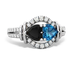 Onyx Art-Deco Keepsake 14K White Gold ring R5630