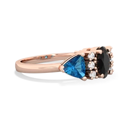 Onyx Antique Style Three Stone 14K Rose Gold ring R2186