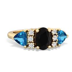 Onyx Antique Style Three Stone 14K Yellow Gold ring R2186