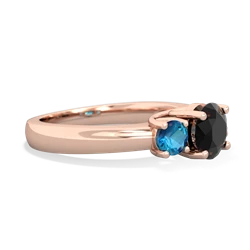 Onyx Three Stone Round Trellis 14K Rose Gold ring R4018