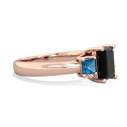 Onyx Three Stone Emerald-Cut Trellis 14K Rose Gold ring R4021