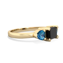 Onyx Three Stone 14K Yellow Gold ring R5235