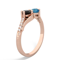 Onyx Infinity Pave Two Stone 14K Rose Gold ring R5285