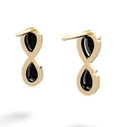 Onyx Infinity 14K Yellow Gold earrings E5050