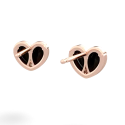 Onyx 'Our Heart' 14K Rose Gold earrings E5072