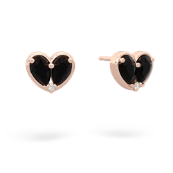 Onyx 'Our Heart' 14K Rose Gold earrings E5072