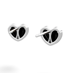 Onyx 'Our Heart' 14K White Gold earrings E5072