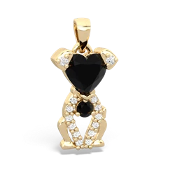 Onyx Puppy Love 14K Yellow Gold pendant P5800