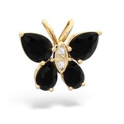 Onyx Butterfly 14K Yellow Gold pendant P2215