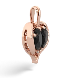 Onyx Two Become One 14K Rose Gold pendant P5330