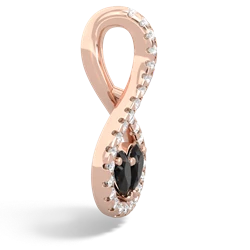 Onyx Pave Twist 'One Heart' 14K Rose Gold pendant P5360