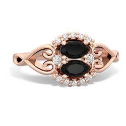 Onyx Love Nest 14K Rose Gold ring R5860