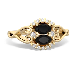 Onyx Love Nest 14K Yellow Gold ring R5860